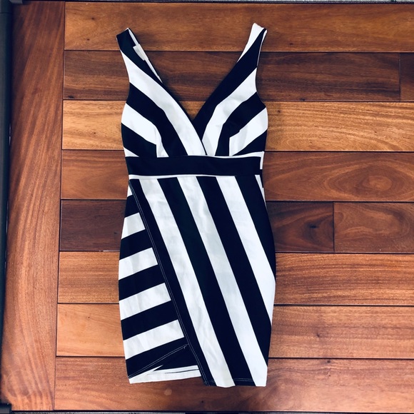 Zara Dresses & Skirts - Solemio mini dress sexy black white striped S